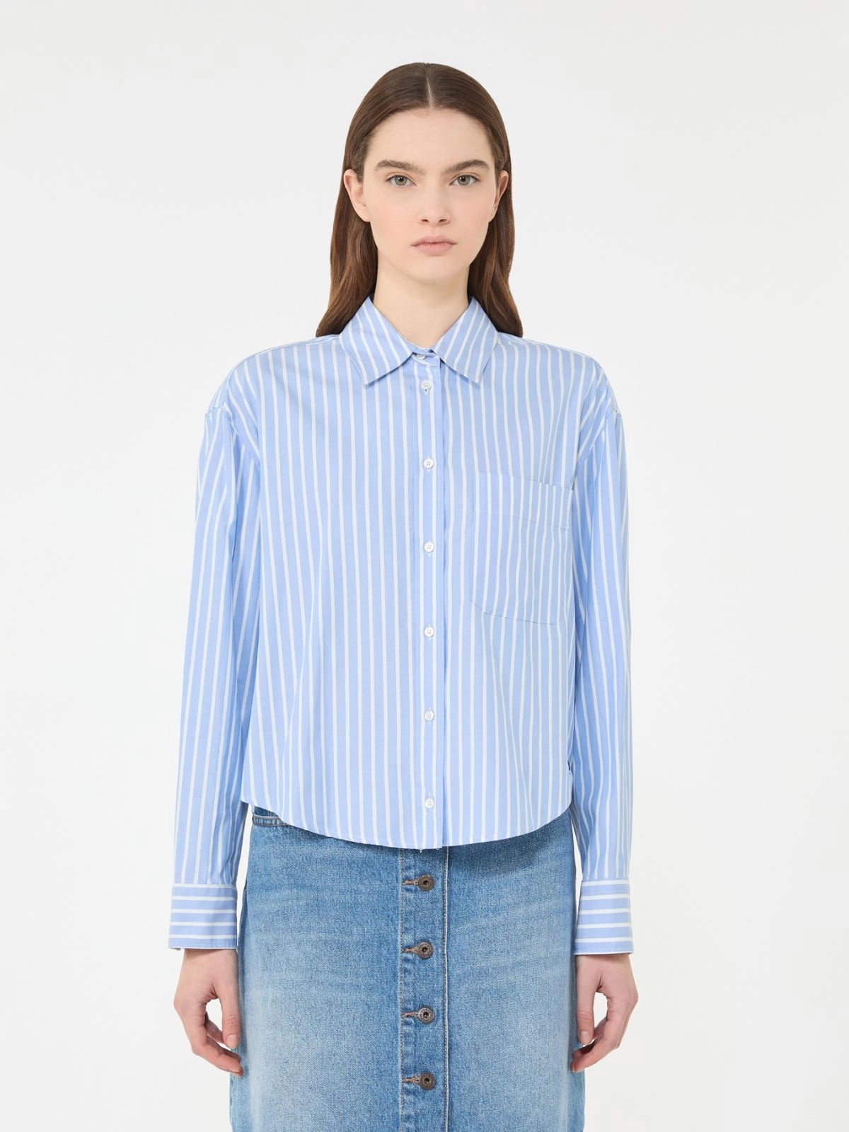 MAX MARA WEEKEND Camicia in oxford di cotone a righe T.42