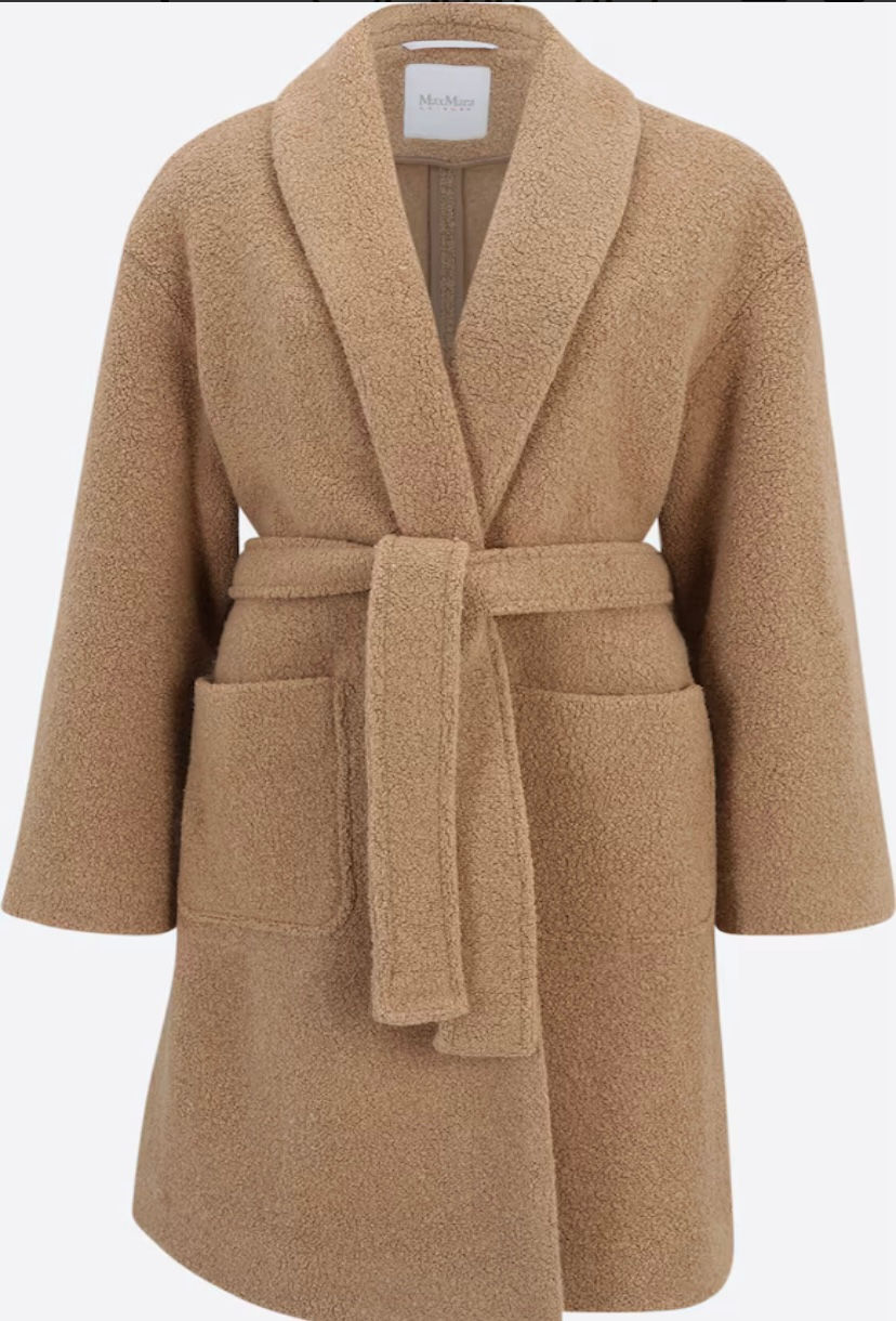 Miniatura: MAX MARA LEISURE Cappotto a vestaglia cammello broccato T. 42 