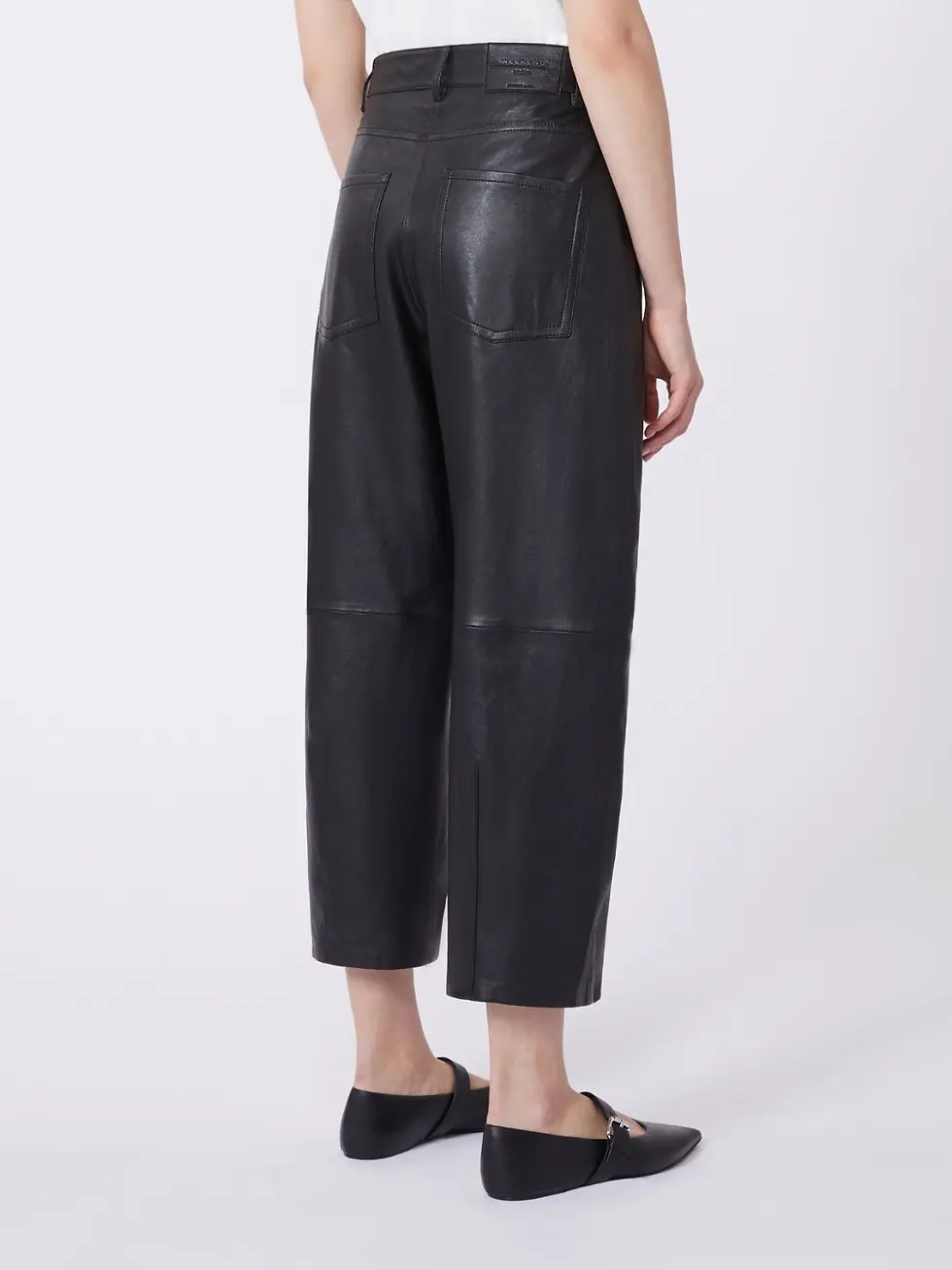 Miniatura: MAX MARA WEEKEND Pantalone in pelle nero T. 42