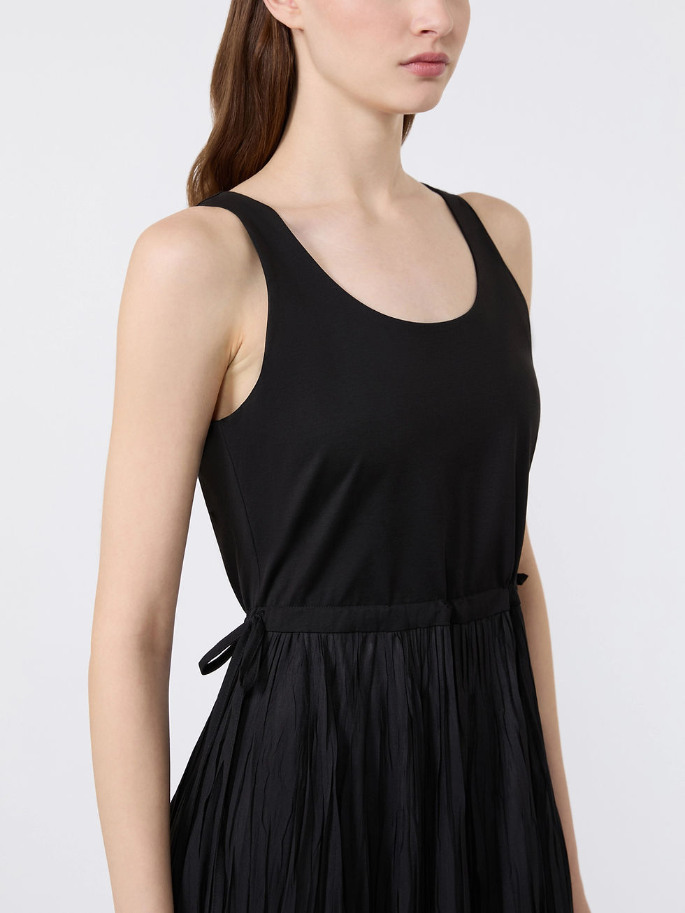 Miniatura: MAX MARA WEEKEND Abito in jersey con gonna plissé nero T.42