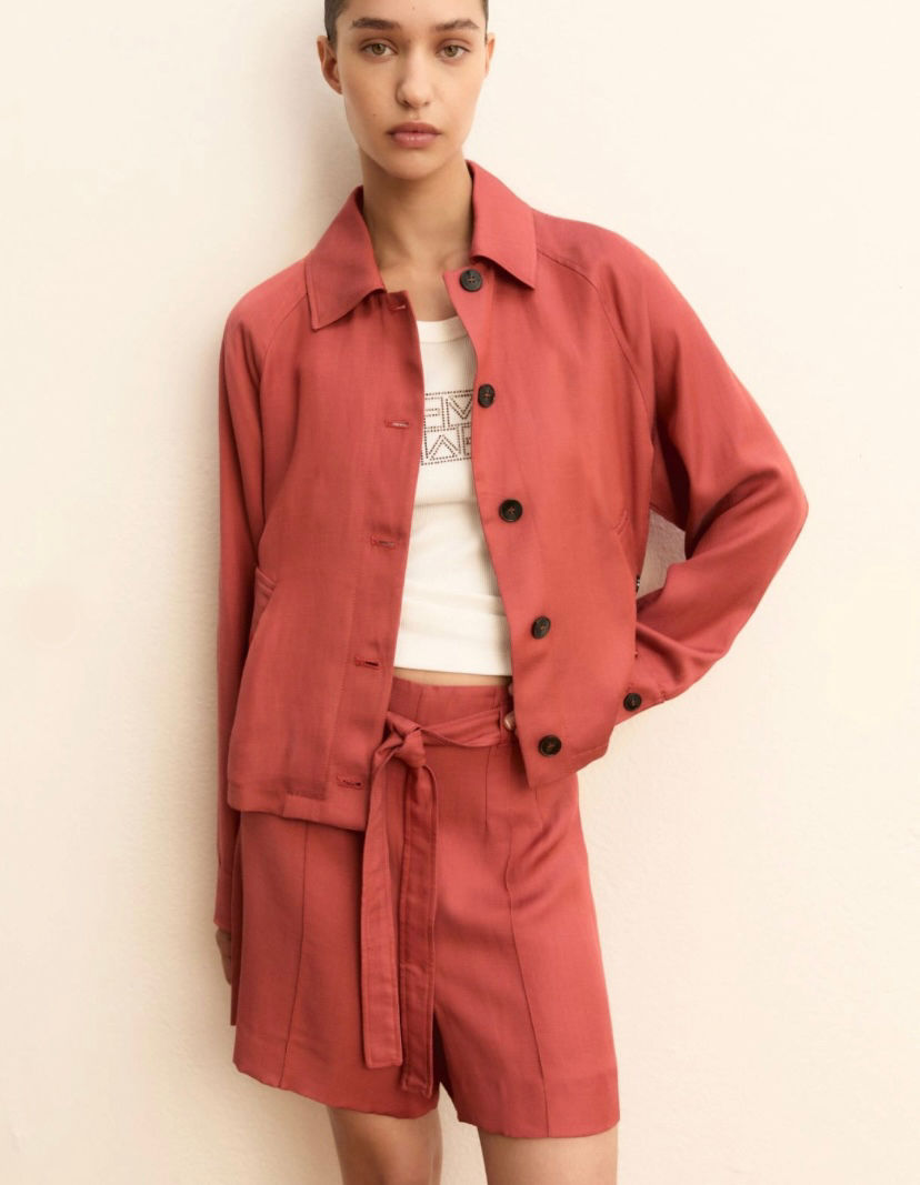 Miniatura: EMME MARELLA Bermuda in twill di misto lino ciliegia T. 42