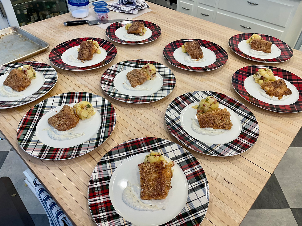 Walnut Crusted Walleye with caper remulade