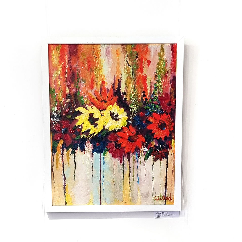 Abstract Floral oil Painting on canvas framed
