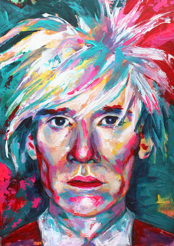 Andy Warhol Portrait – Original A4 Acrylic Painting on Canvas