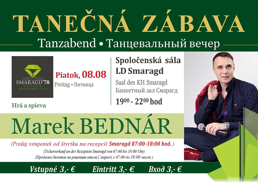 Tanečná zábava MAREK BEDNÁR