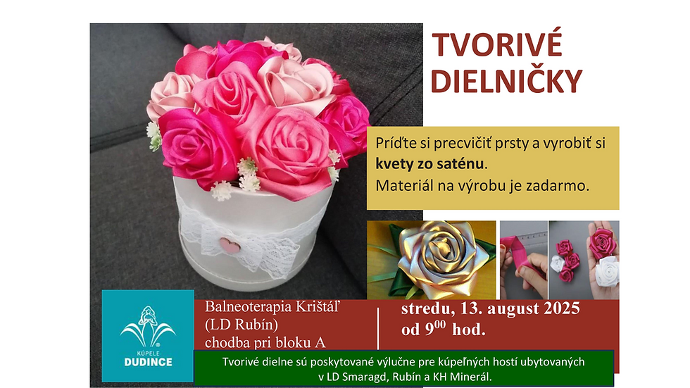 TVORIVÉ DIELNIČKY: kvety zo saténu