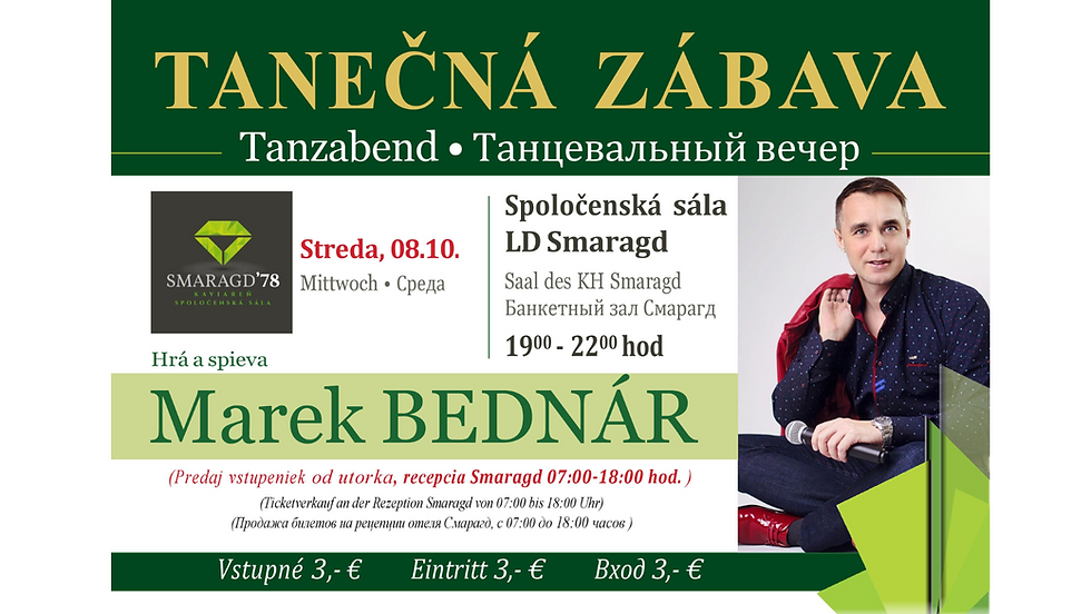 Tanečná zábava MAREK BEDNÁR
