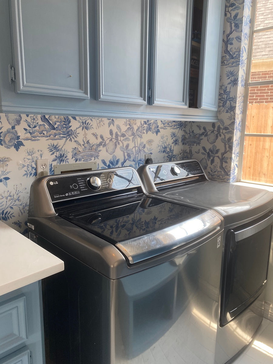 laundry room washer and dryer surround build