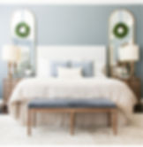 dusty Blue and neutral Christmas bedroom decor