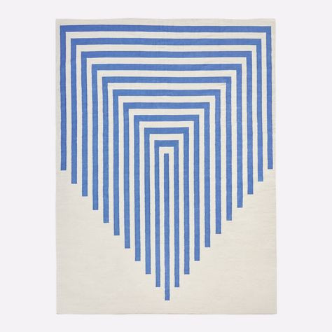 blue striped rug