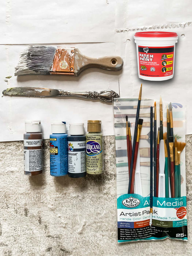 Using Wall Spackling To Create Textured DIY Thrift Store Art