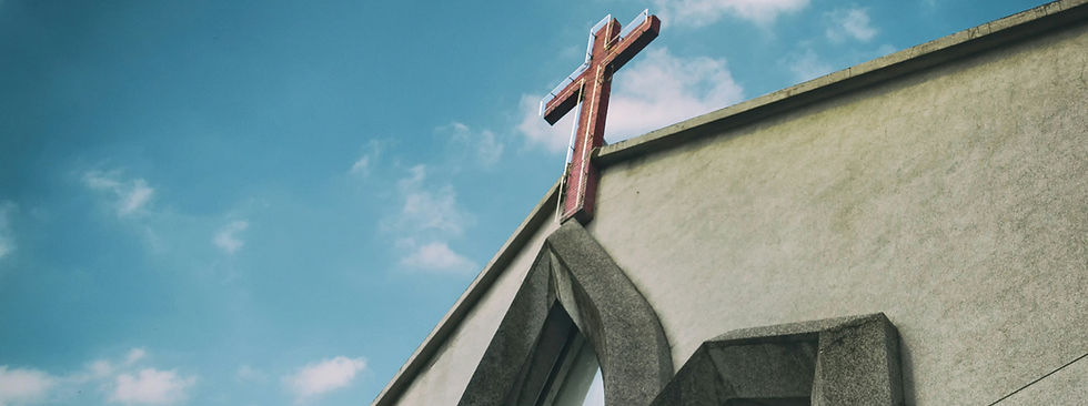 Top of a church with a cross