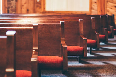 Rows of church pews