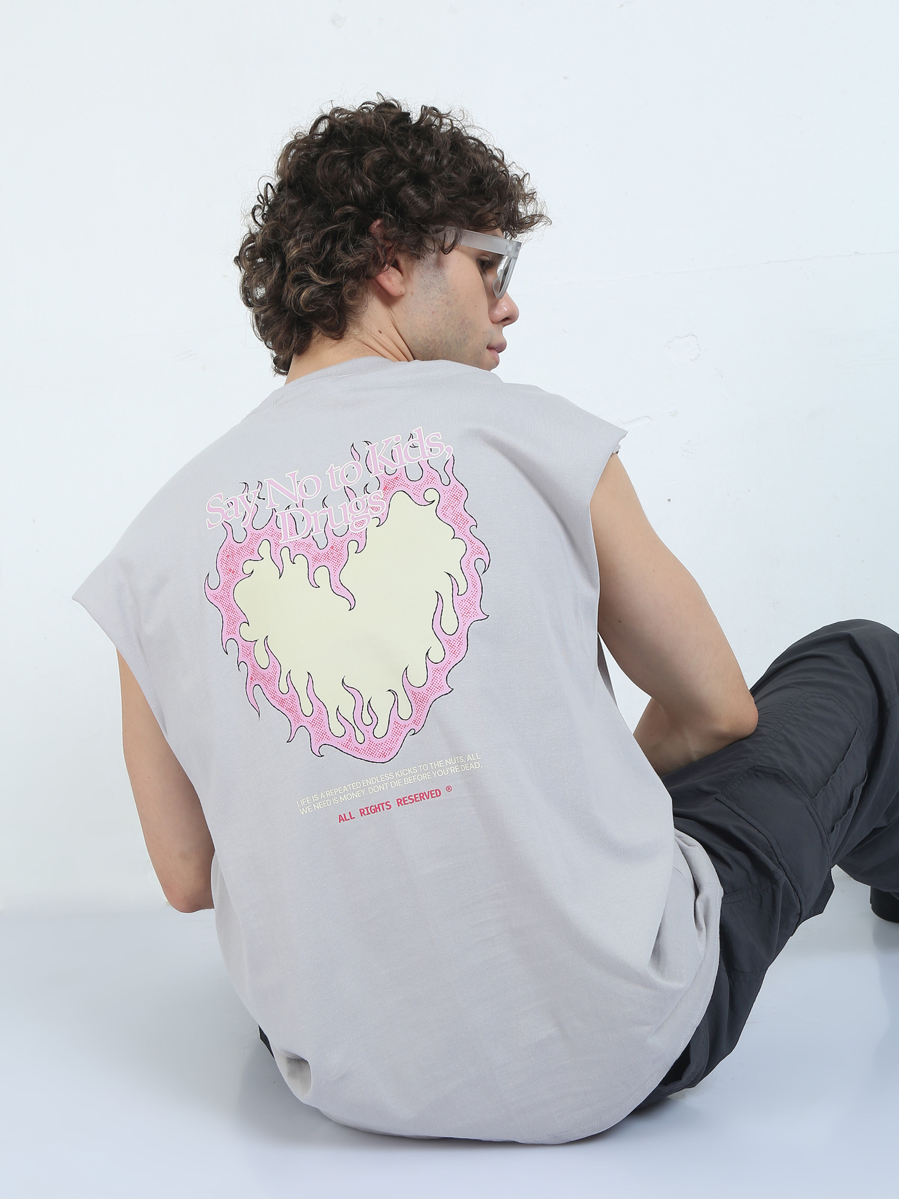 Sleeveless Grey Say No To Kids, Drugs