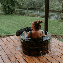 wellness cabin with sauna and cold plunge for restorative winter stays