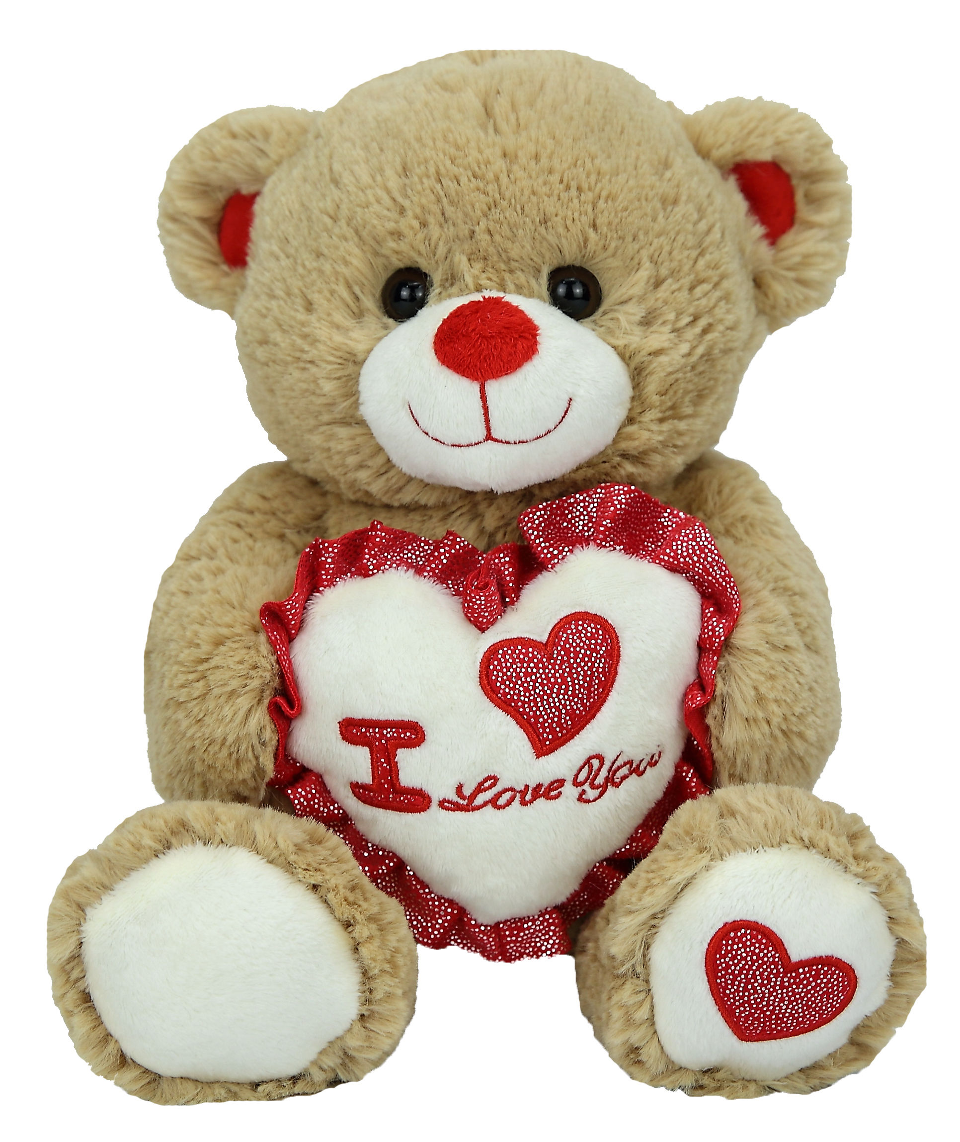 Ruffled Love Bear, Offering Large Custom Imprint Area	 for Your Logo