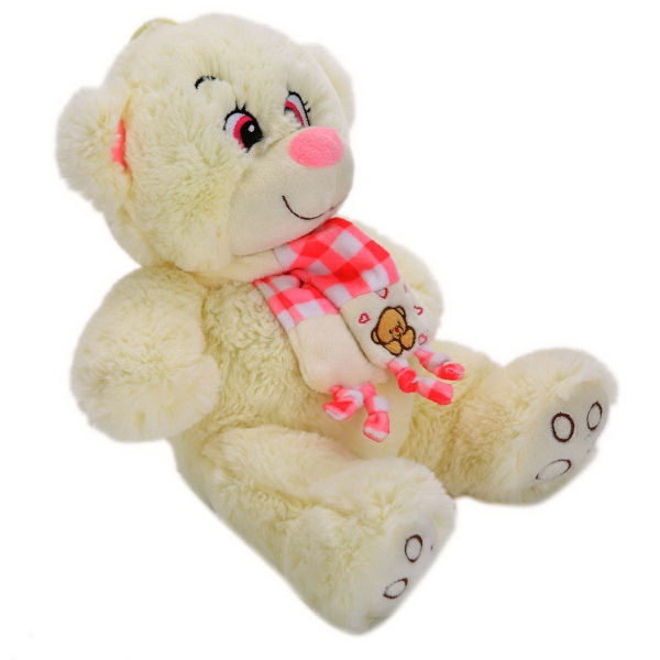 Thumbnail: Pretty in Pink Fuzzy Bear, A Creamy Teddy with A Scarf