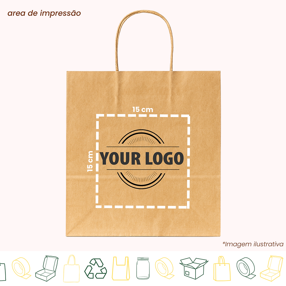 Thumbnail: Saco Papel Delivery - 28x16x28 cm | Personalizado