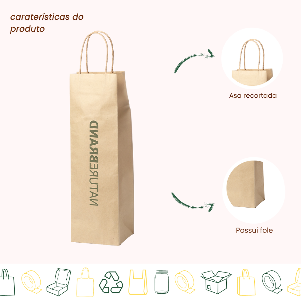 Thumbnail: Saco Papel 1 Garrafa - 36x10x11 cm