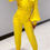 Thumbnail:   Cargo jumpsuit lantern sleeves solid color yellow 