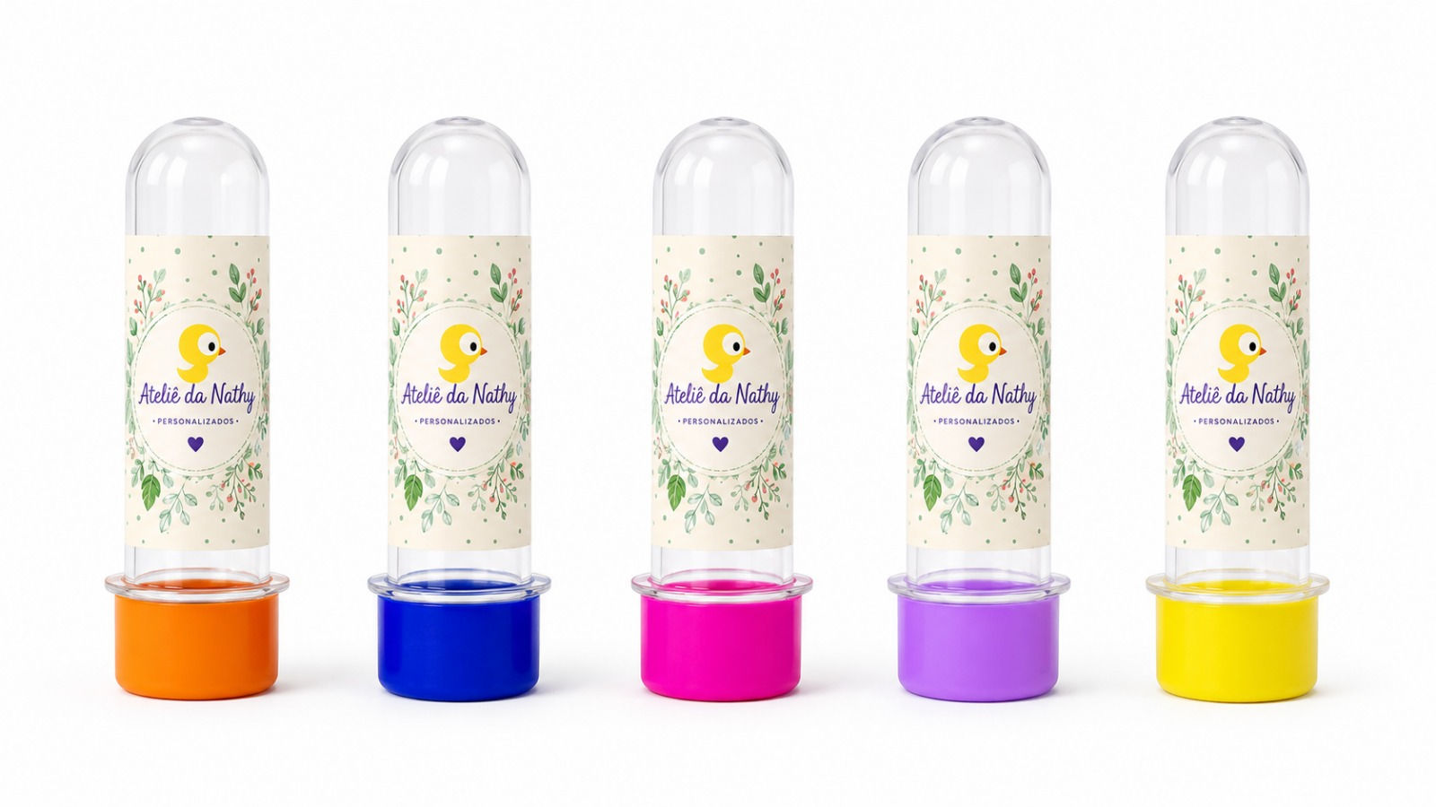 TUBETE 8CM PERSONALIZADO COM ADESIVO