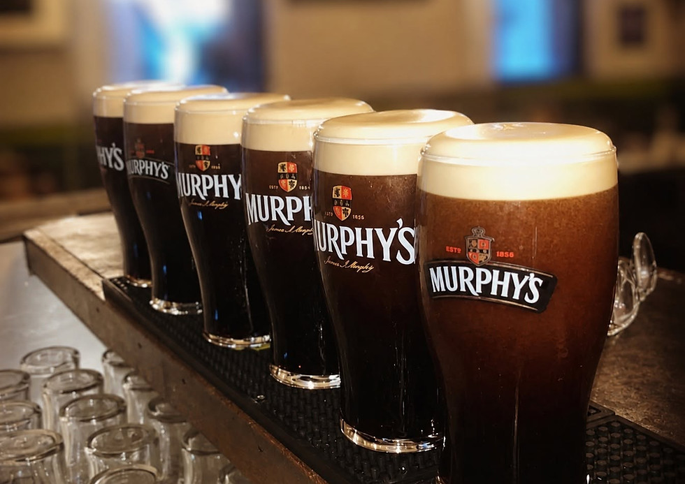 Murphy's Irish Stout pints at The Chalets Restaurant