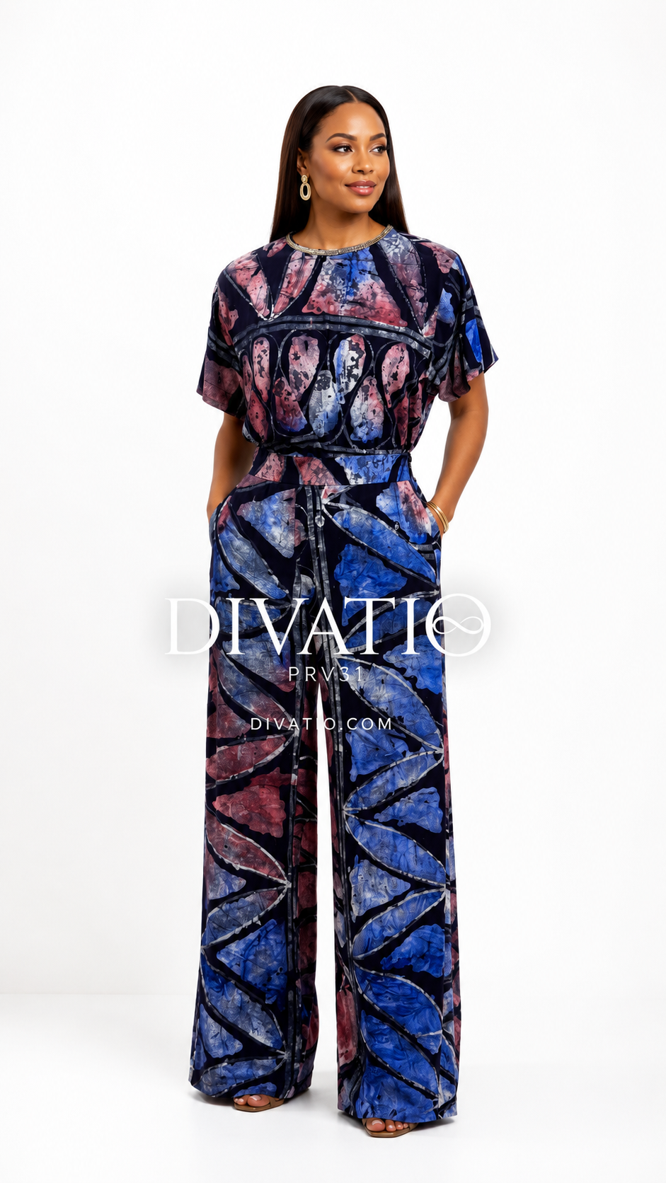 Thumbnail: Vera Embellished Chiffon Pants Set