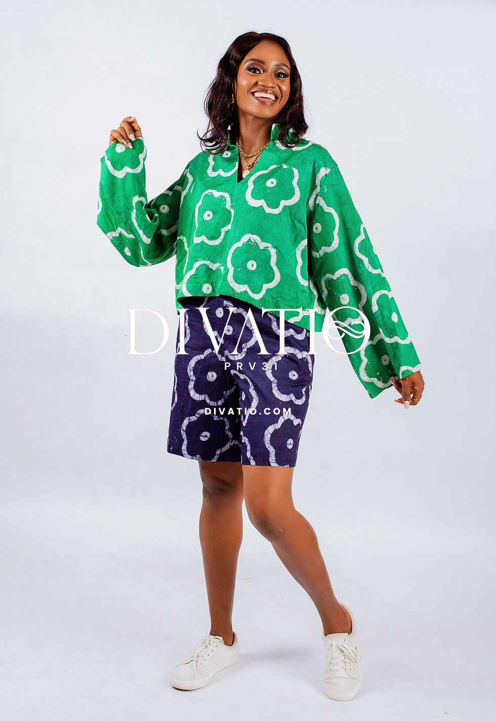 Thumbnail: Lili  Adire Crop Top & Shorts Set