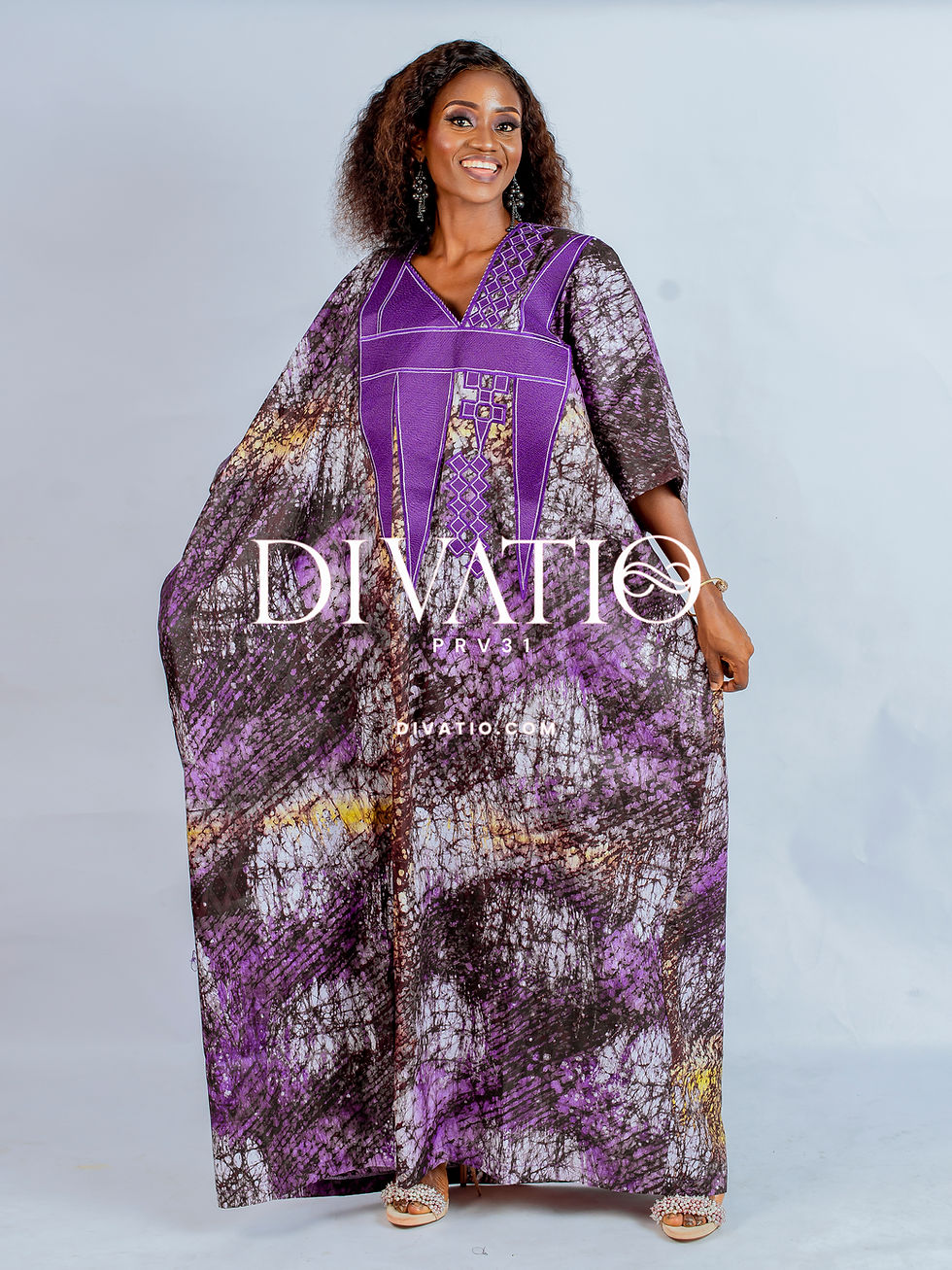 Thumbnail: Titi Embroidered Adire Boubous