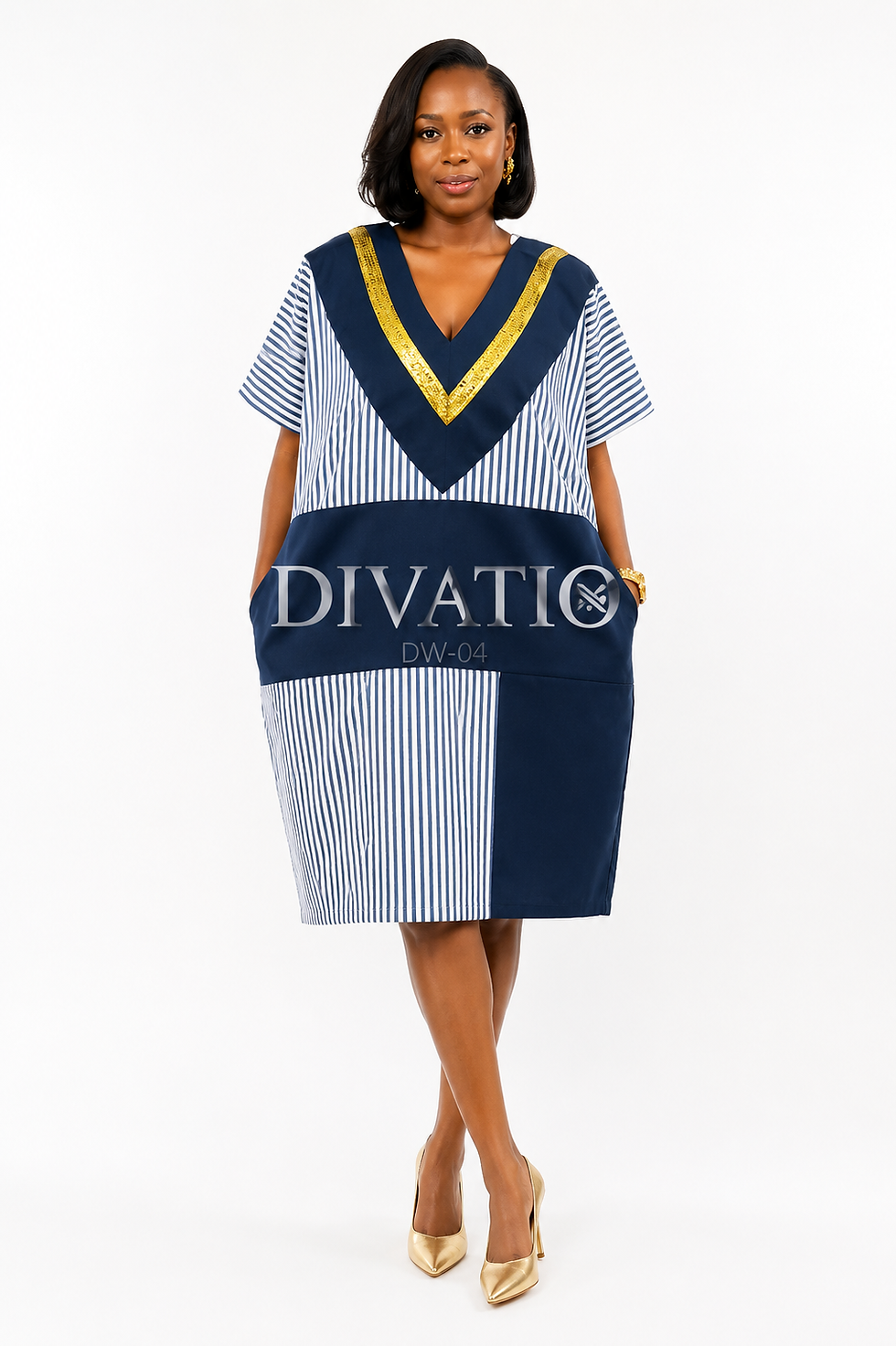 Thumbnail: Didi Striped Aso Oke Shift Dress