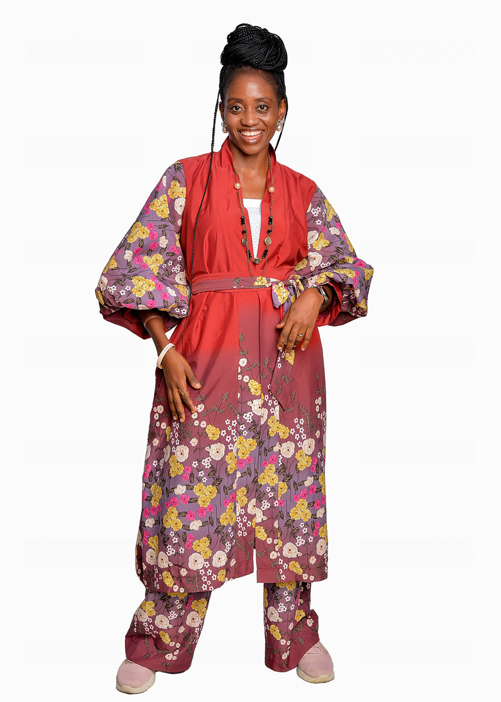 Thumbnail: Keke Silk Kimono & Trouser Set