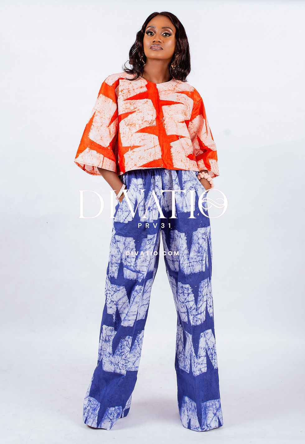 Thumbnail: Koko Z Adire Crop; Baggy Pant Set