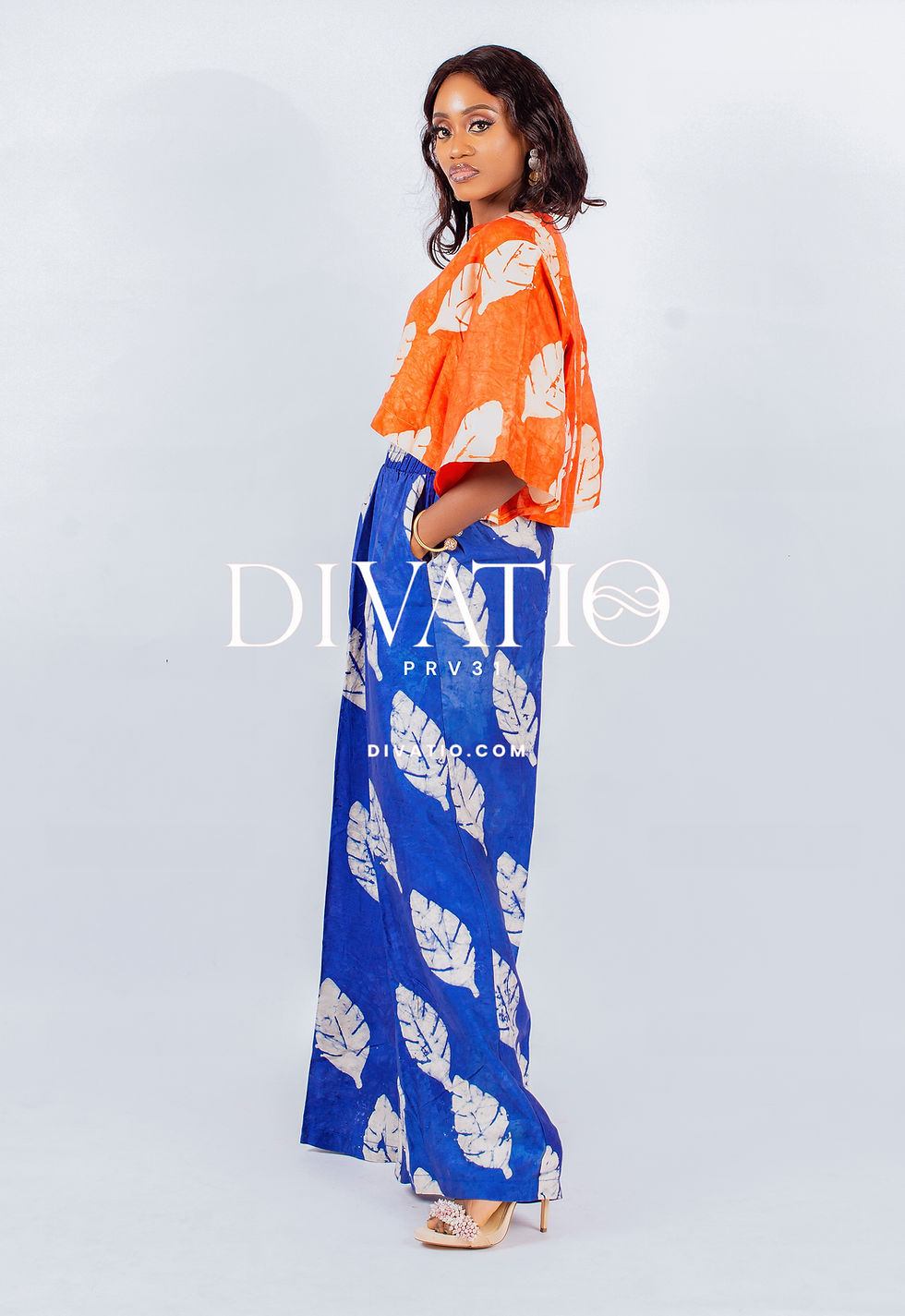 Thumbnail: Nini Leaf Adire Fitted Crop Pant Set