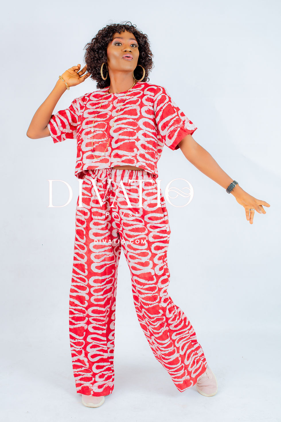 Thumbnail: Koko Adire Crop & Baggy Pant Set