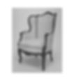 Winged armchair with beige damask silk upholstery