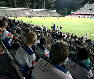 Attending a football game