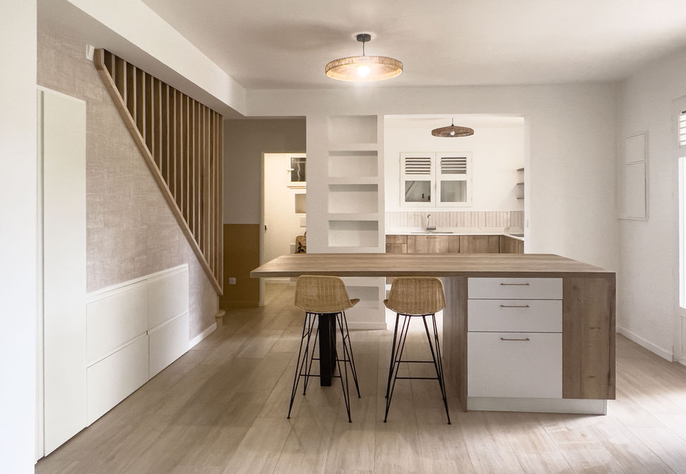 projet de rénovation vue de l'espace cuisine 