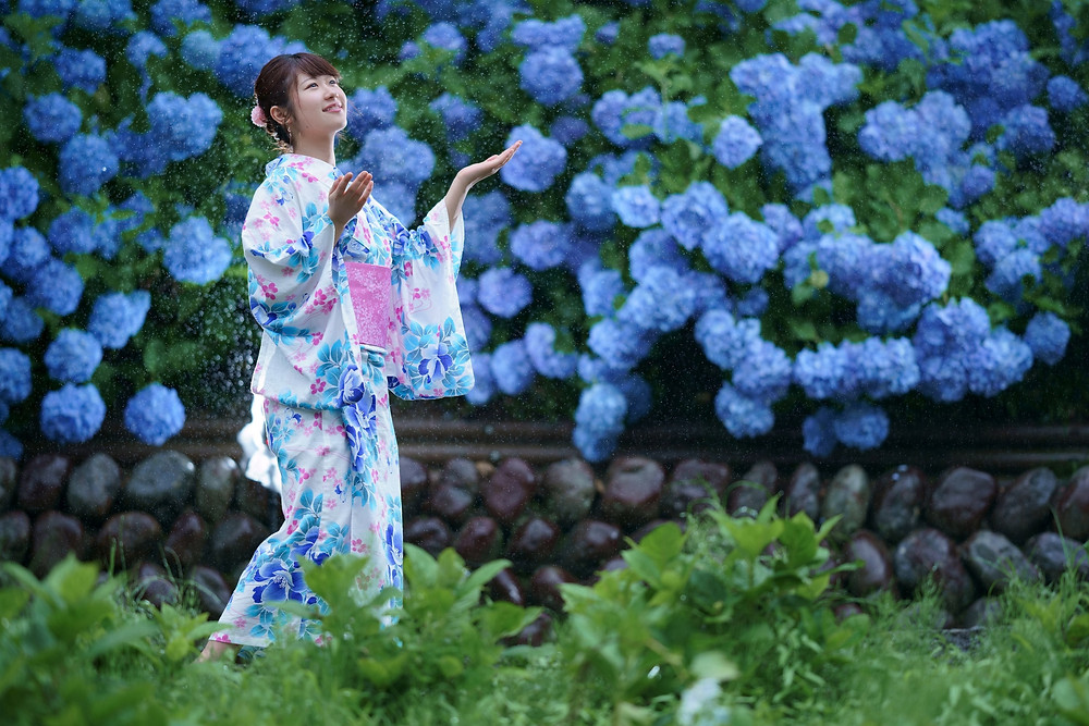 雨の日に浴衣ポートレート撮影するの