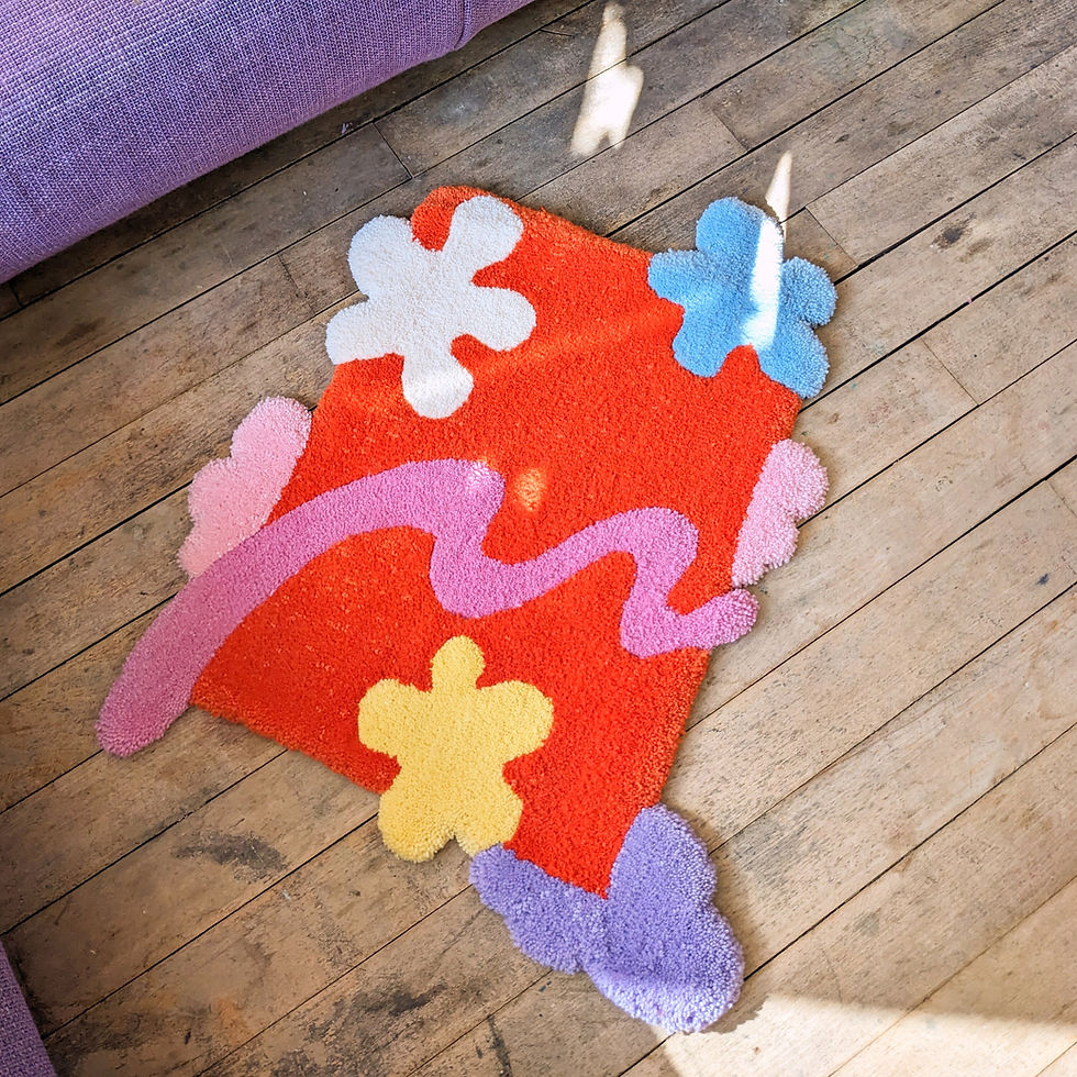 Küçük resim: Retro Flowers Tufien Tufting Dekor