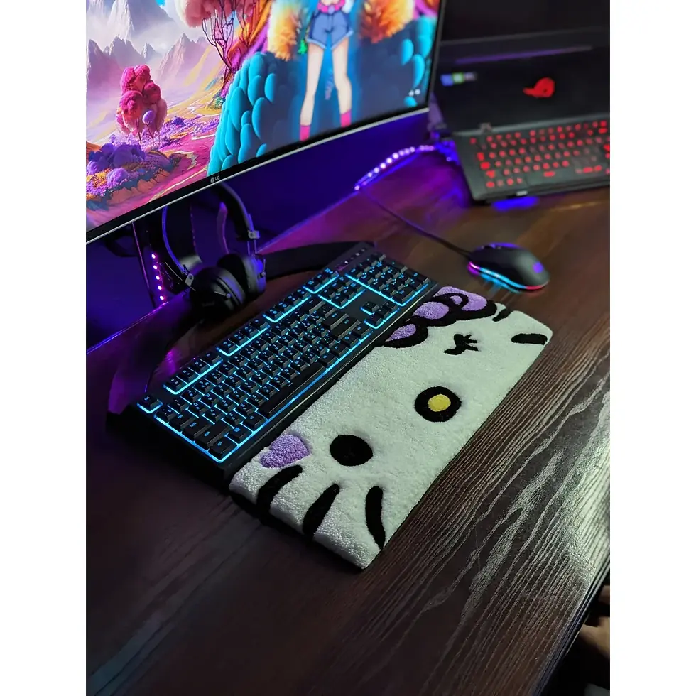 Küçük resim: Hello Kitty Tufien Tufting Klavye Destek Halısı
