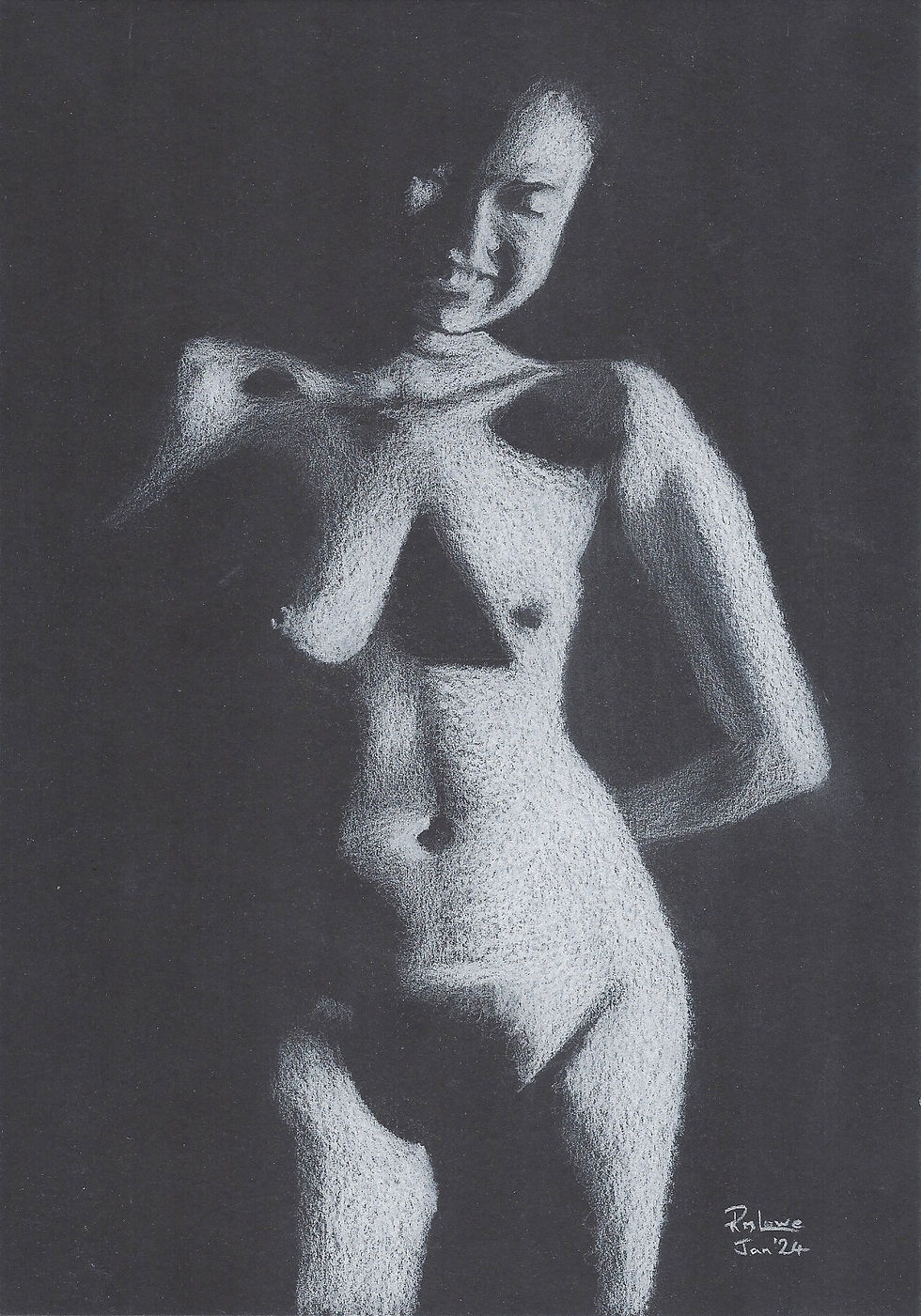 Thumbnail: Custom sketch in white pencil on black paper