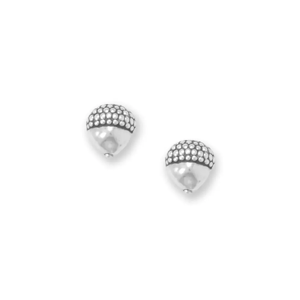 Sterling Acorn Stud Earrings
