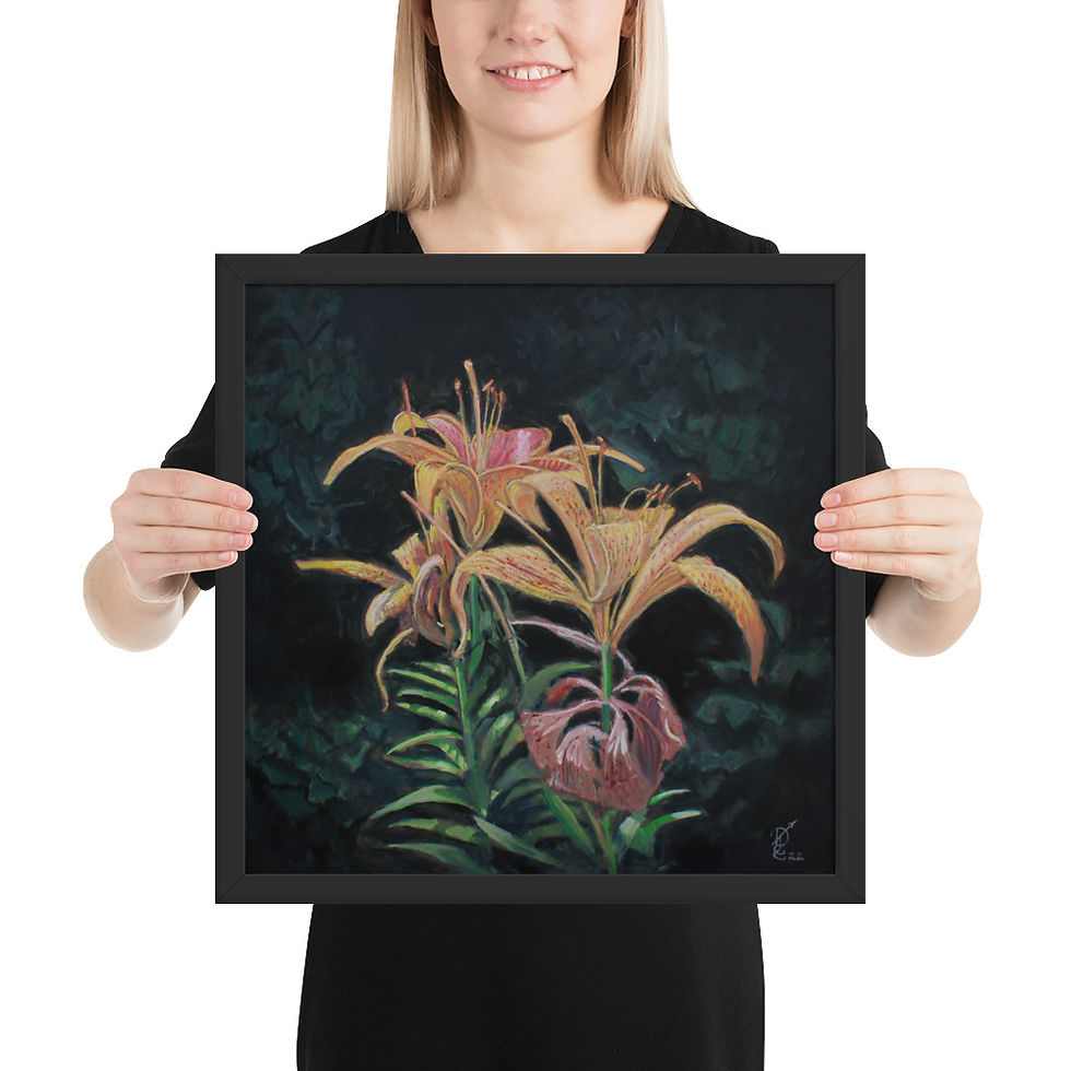 Thumbnail: "Midsummer Night's Daylilies" framed print