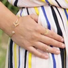 Thumbnail: 14 Karat gold over sterling CZ bee cuff
