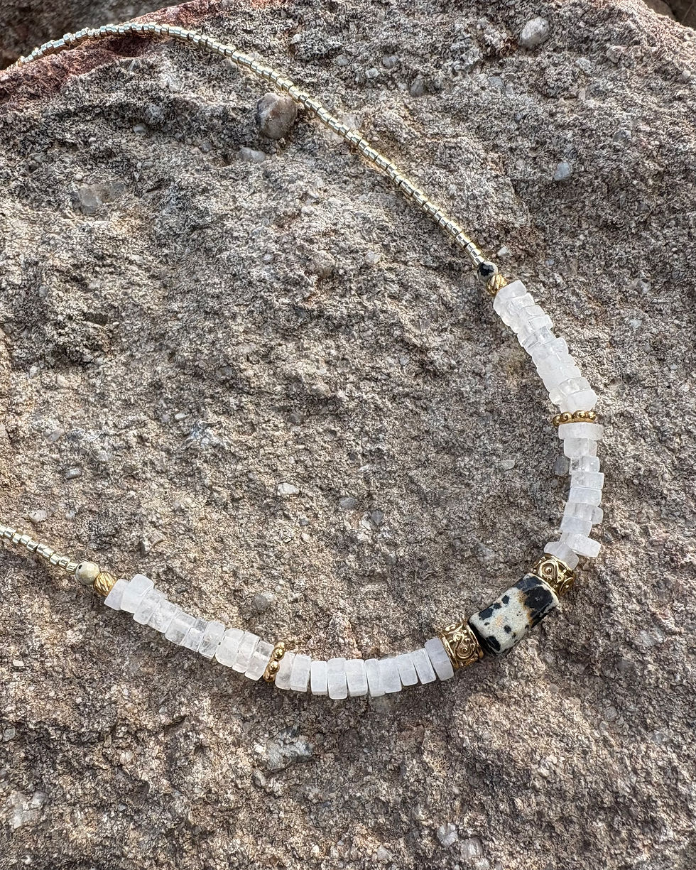 Miniaturbild: Maho Collier Cristal de Roche Jaspe Dalmatien 