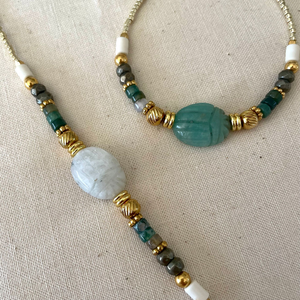 Suri Bracelet Scarabée Pierre naturelle