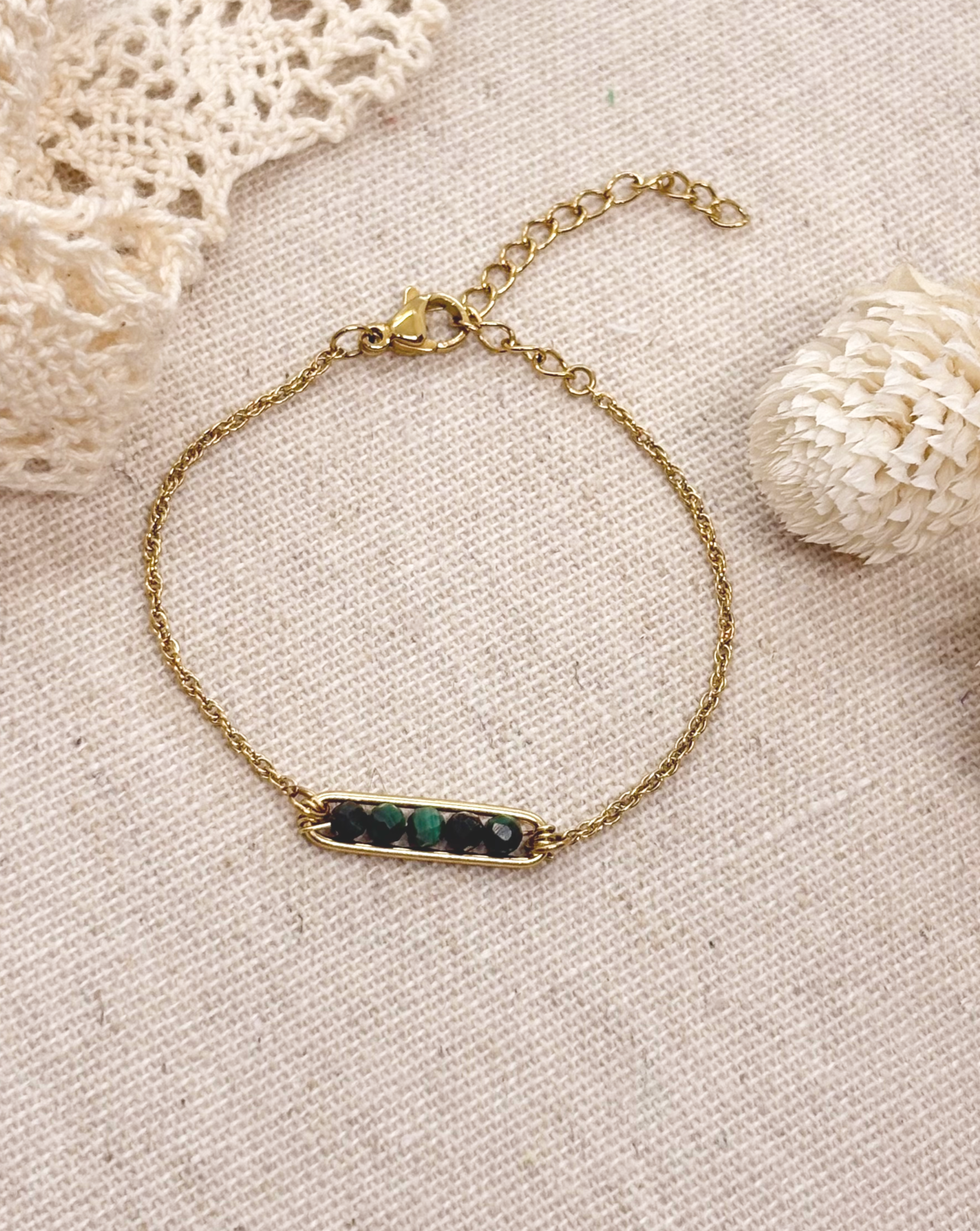 Suzane Bracelet chaîne Malachite - Communication