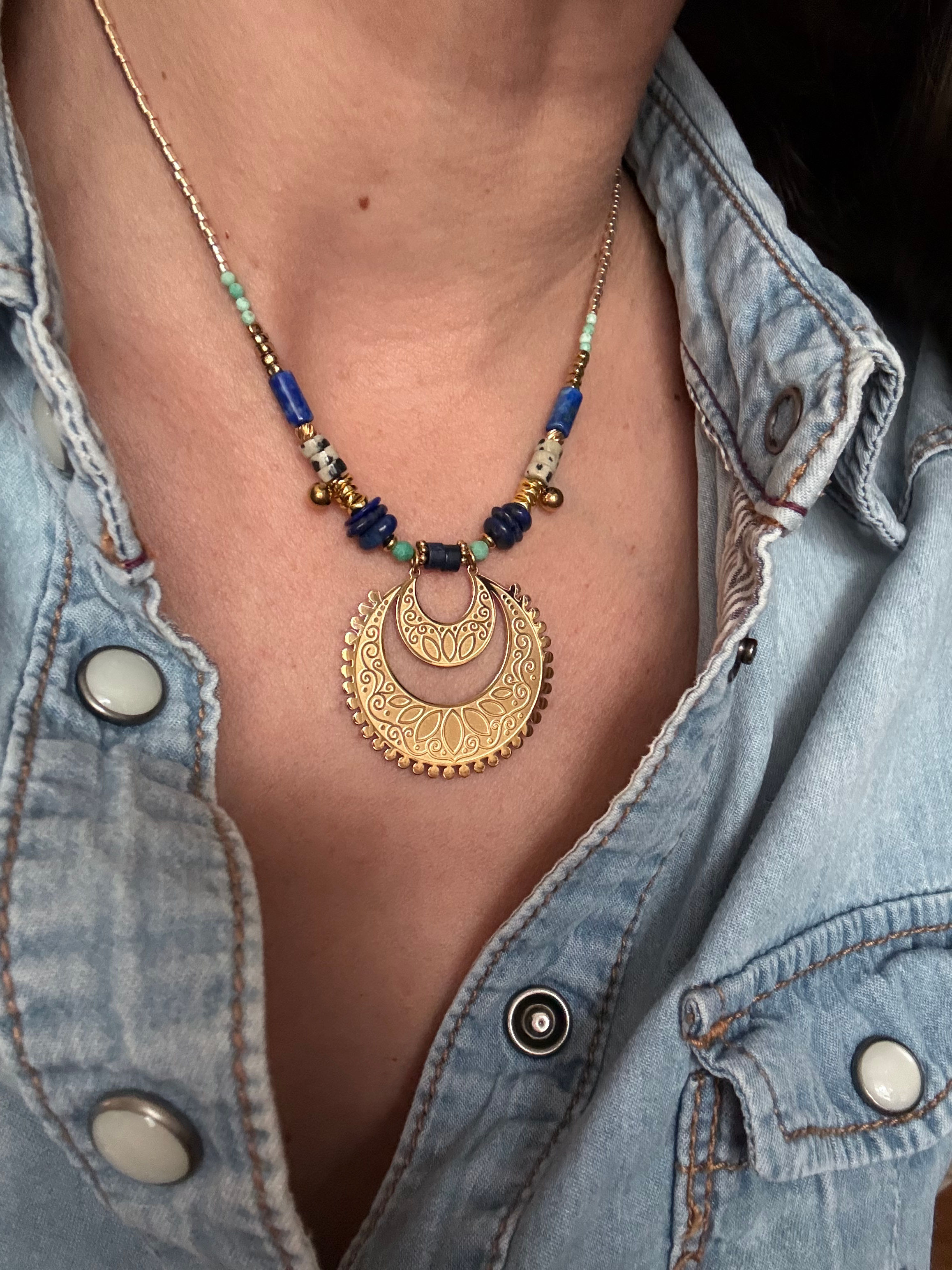 Iris Collier Lapis Lazuli et Amazonite