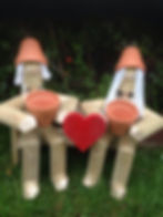 love heart double bench