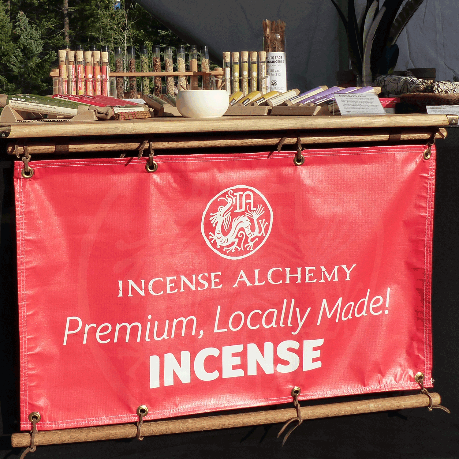 Trade show signage for Incense Alchemy